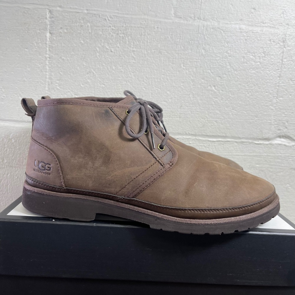 UGG Neuland 1106670 Waterproof Chukka Boots Grizzly Brown Leather Men's‎ 12 US